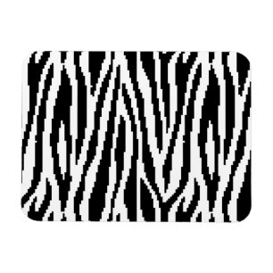 8 Bit Pixel Zebra Print Design Pattern Magnet