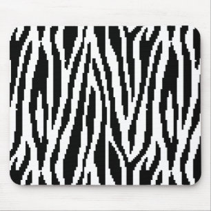 8 Bit Pixel Zebra Print Design Pattern Mouse Mat