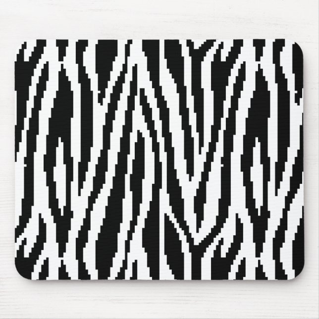 8 Bit Pixel Zebra Print Design Pattern Mouse Mat (Front)