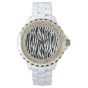 8 Bit Pixel Zebra Print Design Pattern Watch