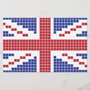 8-bit Pixels Union Jack British(UK) Flag Stationery