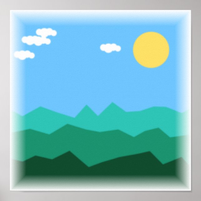 8-Bit Platformer Landscape - Pixel Art Print (Front)
