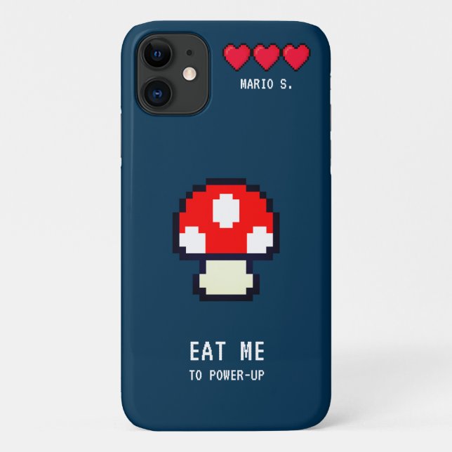 8-bit retro computer game - Magic Mushroom Case-Mate iPhone Case (Back)
