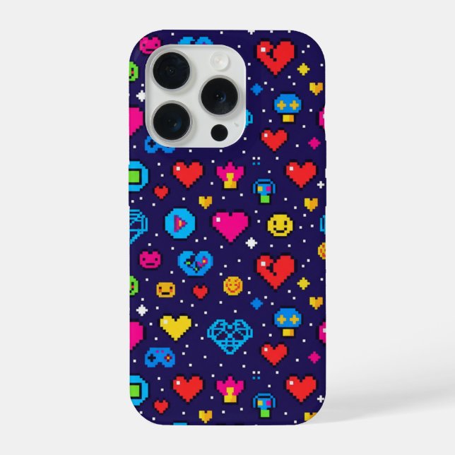 8-Bit Retro Gaming Pixel Pattern Phone Case (Back)