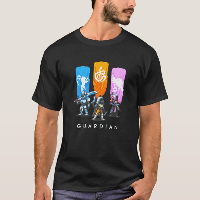 8 Bit Retro Guardian Tee Hunter Titan Warlock (Front)