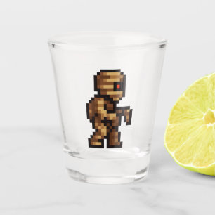 8-bit Retro Mummy Shot Glass
