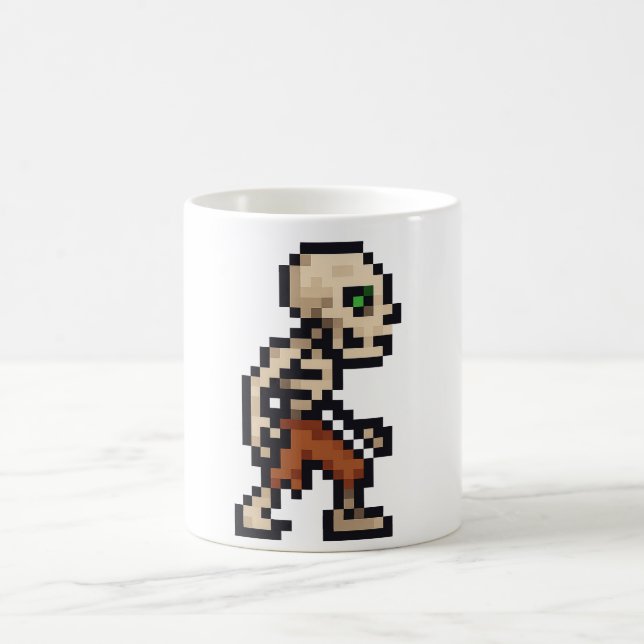 8-bit Retro Skeleton Coffee Mug (Center)