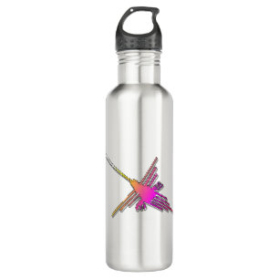 8 Bit Retro Video Game Nazca Lines Hummingbird 710 Ml Water Bottle