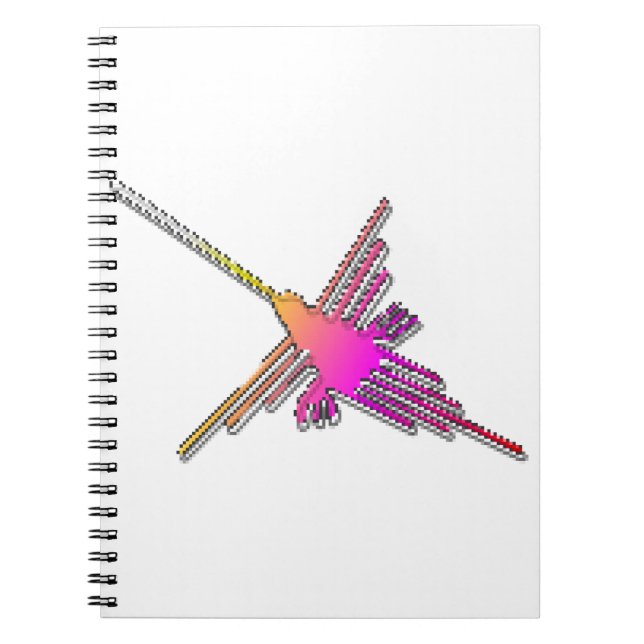 8 Bit Retro Video Game Nazca Lines Hummingbird Notebook (Front)