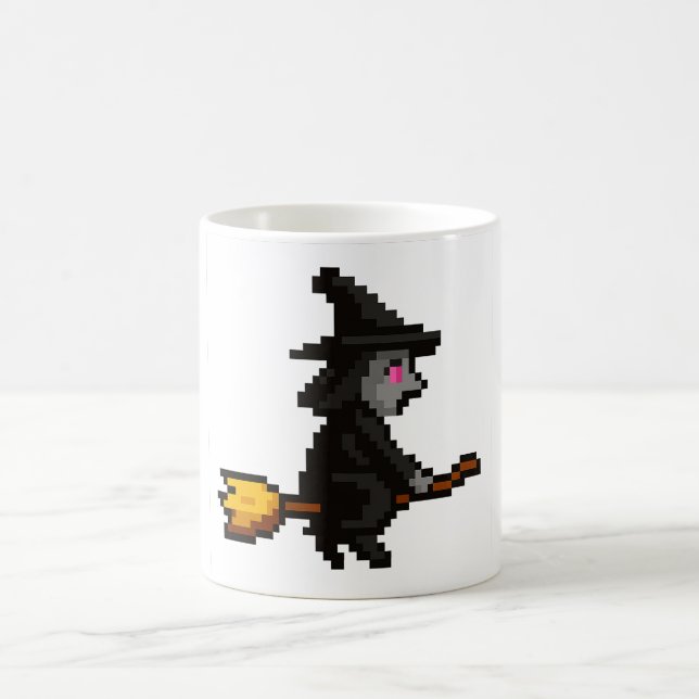 8-bit Retro Witch Coffee Mug (Center)