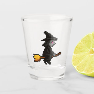 8-bit Retro Witch Shot Glass