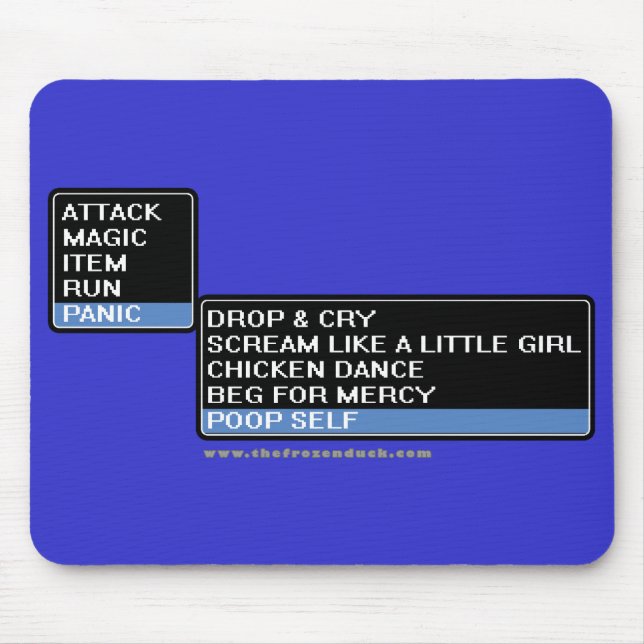 8 Bit RPG Battle Menu Mouse Mat (Front)
