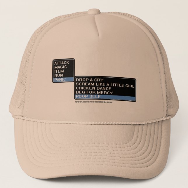 8 Bit RPG Battle Menu Trucker Hat (Front)