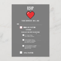 8 BIT RSVP for Geek Gamer Wedding