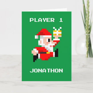 8-Bit Santa Claus Christmas Greeting Card