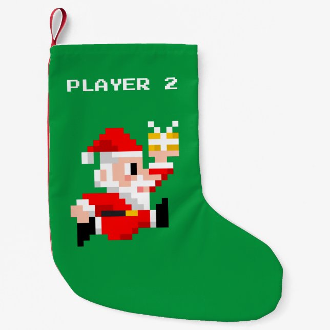 8-Bit Santa Claus Christmas Stocking (Front)