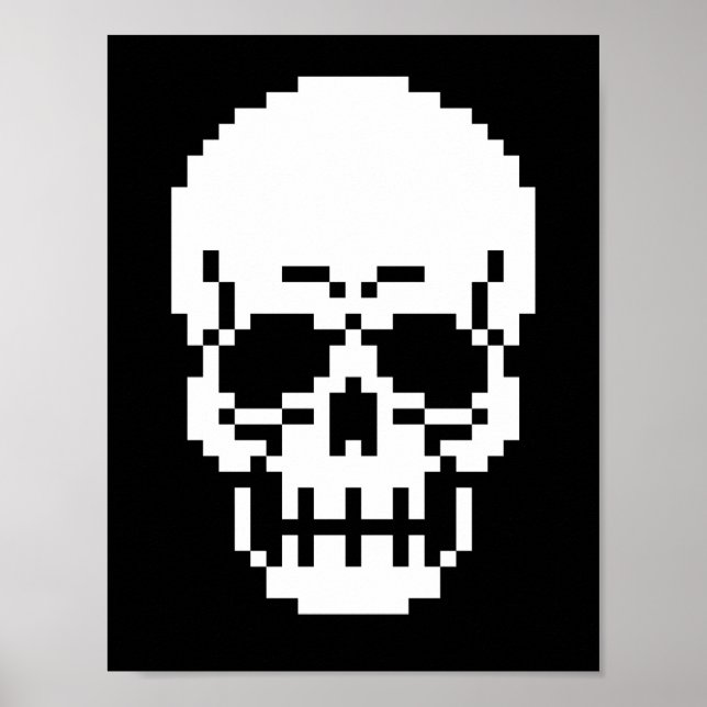 8-bit Skull Pixel Art Poster (Front)