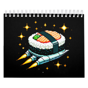 8-Bit Space Sushi Adventure - Cosmic Cuisine Art Calendar