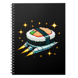 8-Bit Space Sushi Adventure - Cosmic Cuisine Art Notebook