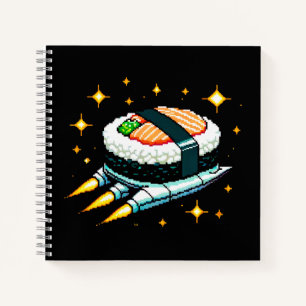 8-Bit Space Sushi Adventure - Cosmic Cuisine Art Notebook
