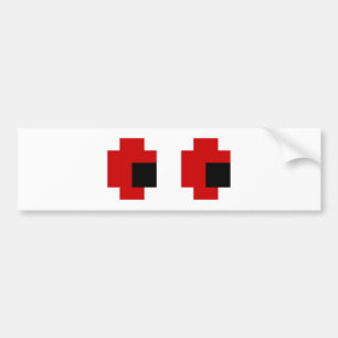 8 Bit Spooky Red Eyes Bumper Sticker