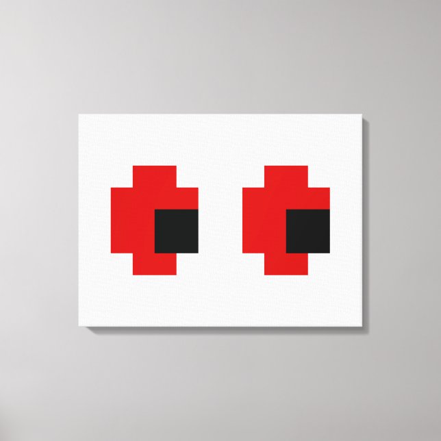 8 Bit Spooky Red Eyes Canvas Print (Front)