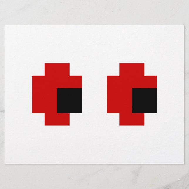 8 Bit Spooky Red Eyes Flyer (Front)