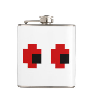 8 Bit Spooky Red Eyes Hip Flask