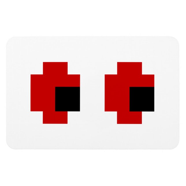 8 Bit Spooky Red Eyes Magnet (Horizontal)