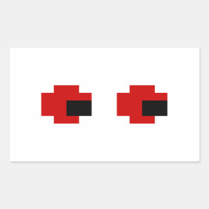 8 Bit Spooky Red Eyes Rectangular Sticker