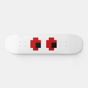 8 Bit Spooky Red Eyes Skateboard