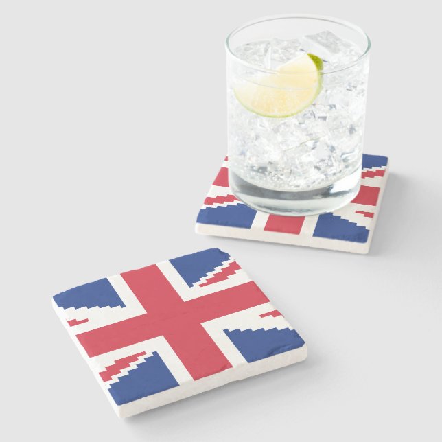 8 Bit Union Pixel Jack Stone Coaster (Side)