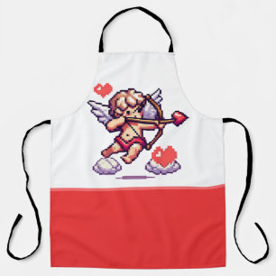 8 bit Valentine's Day classic/vintage Cupid Apron