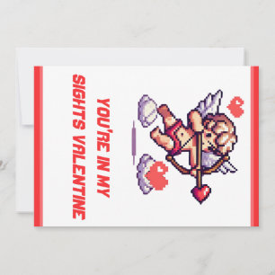8 bit Valentine's Day classic/vintage Cupid Holiday Card
