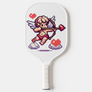 8 bit Valentine's Day classic/vintage Cupid Pickleball Paddle