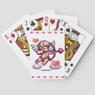 8 bit Valentine's Day classic/vintage Cupid Playing Cards
