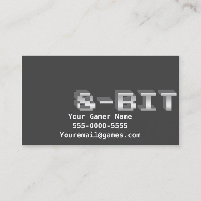 8-Bit Video Game Gamer Business Cards (Front)