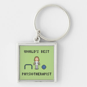 8 Bit World's Best Physiotherapist Keychain