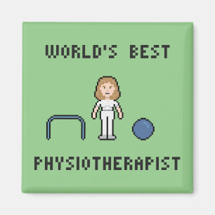 8 Bit World's Best Physiotherapist Magnet
