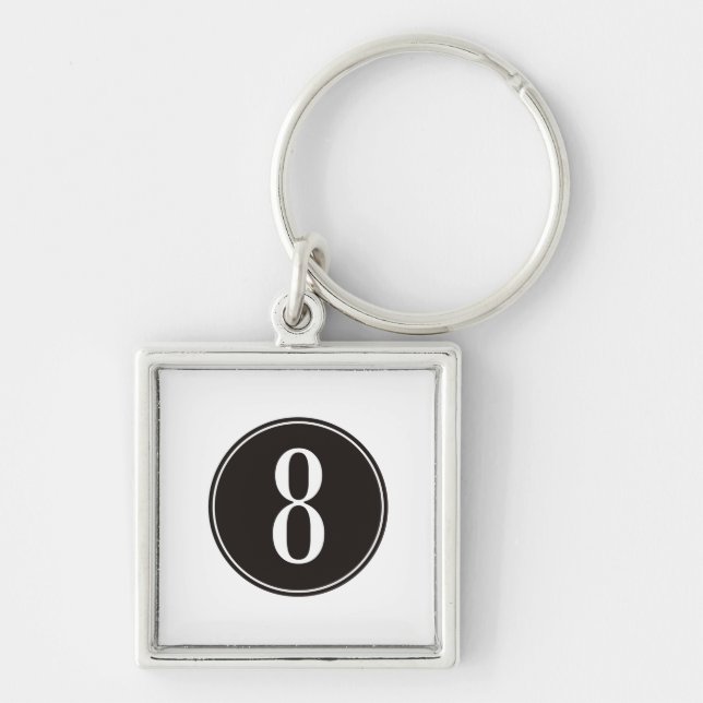 #8 Black Circle Key Ring (Front)