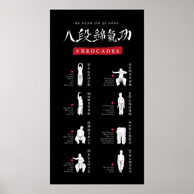 8 Brocades Ba Duan Jin QiGong Poster (Front)