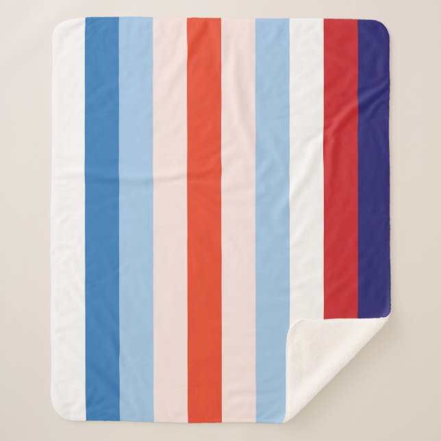 8 Colour Combination Sherpa Blanket (Front)