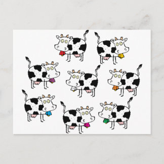 8 Cow Woman Postcard