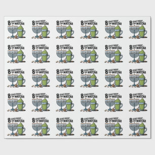 8 Crazy Nights And Matcha Hanukkah Jewish Jew Wrapping Paper