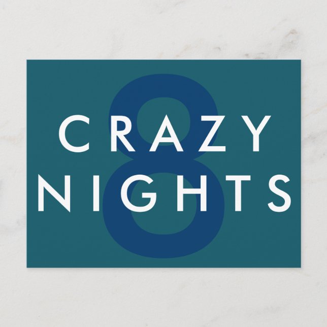 8 Crazy Nights Hanukkah Postcard (Front)