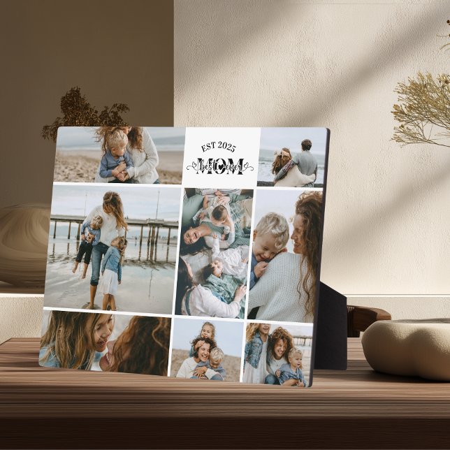 8 Custom Photo Collage Best Mum Ever  Plaque (Creator Uploaded)