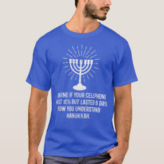 8 Days Of Hanukkah Phone Battery Hannukah  T-Shirt