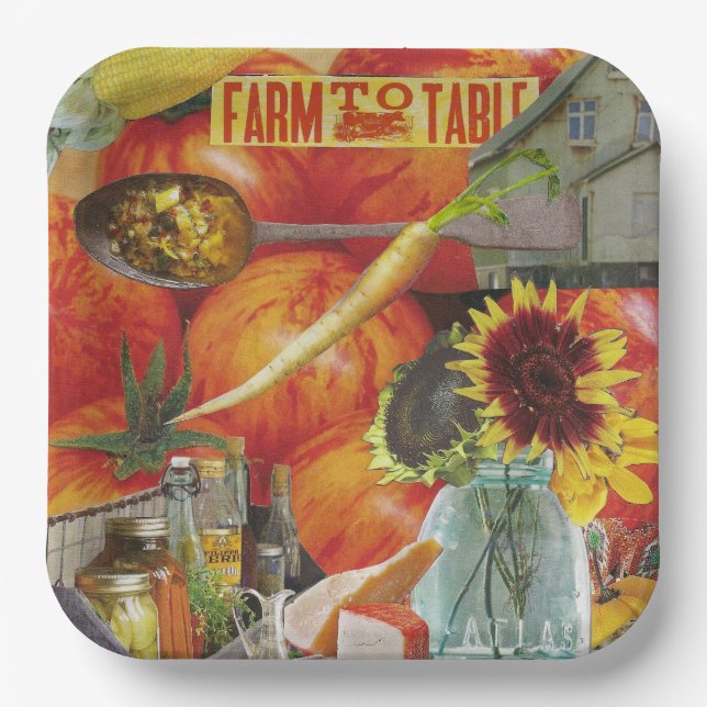 8 Dinner Size Paper Plates Culinary Design (Front)