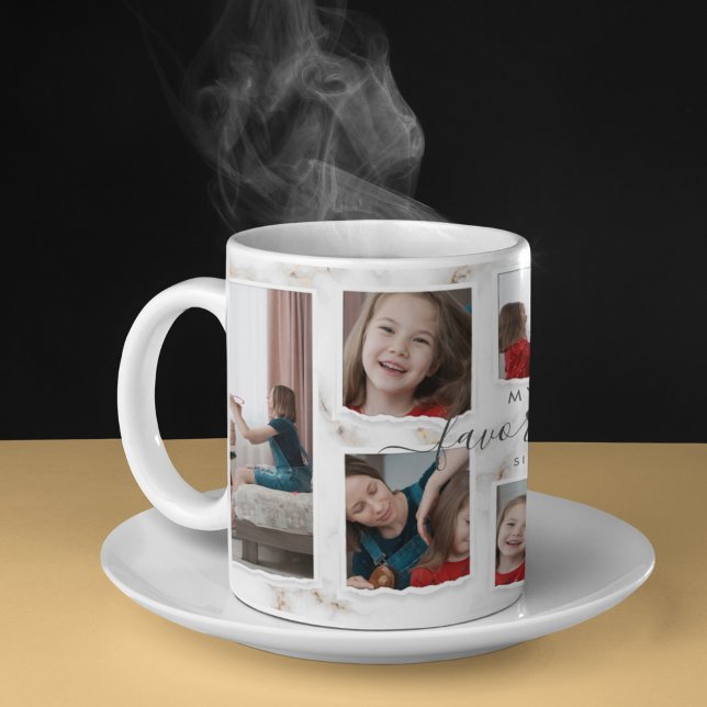 8 Eight Photo Collage Aunty Modern Elegant Family  Coffee Mug (Creator Uploaded)