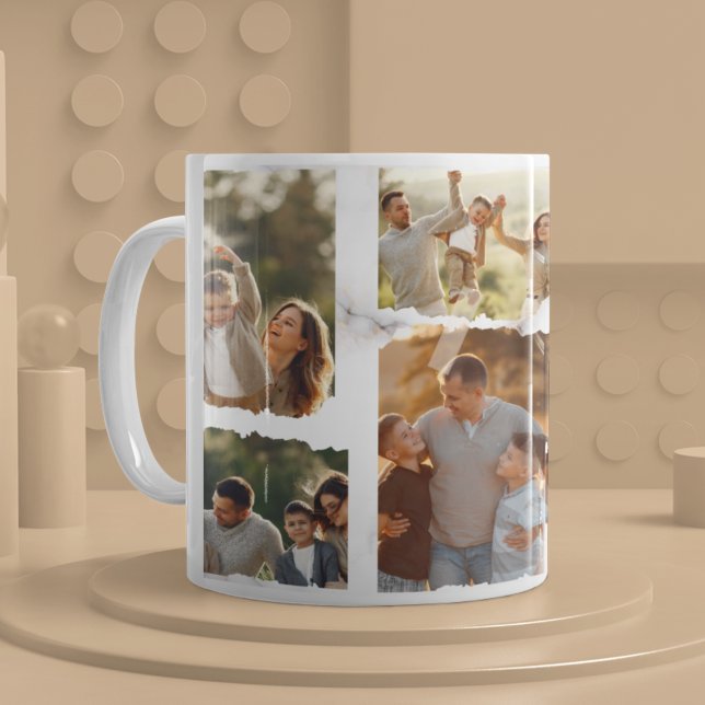 8 Eight Photo Modern Elegant Collage Family Love C Coffee Mug (Creator Uploaded)